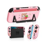 Gurgita Dockable Case for Nintendo Switch 2 - Cute Kawaii Cartoon Design Soft TPU Grip Cover for Joy-Con PK Bear Cat PC for Switch 2 Protective Case 2025 for Girls Boys Teens