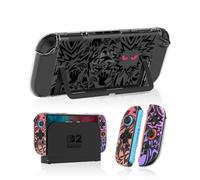Gurgita Dockable Protective Case for Nintendo Switch 2 2025 - Cute Cartoon Design Clear TPU Slim Hard Case Cover for Joycon 2 for Girls Teens Boys, Black, Cute