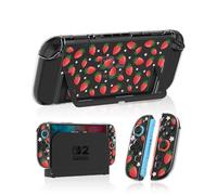 Gurgita Dockable Protective Case for Nintendo Switch 2 2025 - Cute Cartoon Strawberry Design Clear TPU Slim Hard Cover for Joycon 2 for Teens Girls Boys