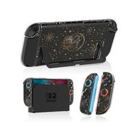 Gurgita Dockable Protective Case for Nintendo Switch 2 2025 - Cute Cartoon Sun Moon Star Design Clear TPU Slim Hard Cover for Joycon 2 for Teens Girls Boys