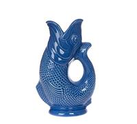 Gurgly Iconic Azure Blue Glug Jug Small 23cm 750ml - Fish Water Jug, Decorative Fish Vase, Ornament, Carafe
