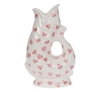 Gurgly Iconic Hand Sponged Hearts Glug Jug Large 28cm 1.4L - Fish Water Jug, Decorative Fish Vase, Ornament, Carafe