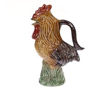 Gurgly Large Hand-Painted Cockerel Jug - Ceramic Cockerel Kitchen Ornaments - Chicken Crockery Water Jug - Chicken Gifts