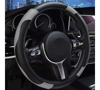 GuriDo for Toyota Wish II 2009-2017 Car Steering Wheel Cover PU Leather Non-Slip Cover Universal Steering Whee Protector Breathable Interior Accessory,E/Grey
