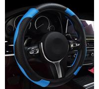 GuriDo for Toyota Wish II 2009-2017 Car Steering Wheel Cover PU Leather Non-Slip Cover Universal Steering Whee Protector Breathable Interior Accessory,D/Blue