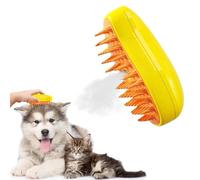 GuriDo Hot Air Cat Brush, New for 2024 4-in-1 Multi-Purpose Pet Steam Cat Brush, Self-Cleaning Steam Cat Brush for Massage, Silicone Steam Pet Brush for Removing Knots and Shedding Hair (yellow)