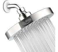 GURIN Shower Head High Pressure Rain, Luxury Bathroom Showerhead with Chrome Plated Finish, Adjustable Angles, Anti-Clogging Silicone Nozzles (2.5 GPM)