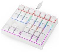 Gurjot Number Pad，Mechanical USB Wired Numeric Keypad with RGB LED Backlit,34 Keys Numpad Keyboard with PBT Keycaps Blue Switches for Windows/Mac Laptop,Computer,Desktop,PC,Notebook (White)