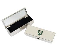 Gurkha Metal Lipstick Case with Mirror Silver Personalised Engraving Gift ME51