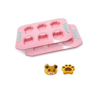 Gurlideo 2 PCS Donut Molds Pig's Head and Cat Paw Madeleine Pans, Cookie Bakeware for Donuts, Pink