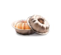 Gurlideo 2PCS Fluted Cake Tin, Nonstick Round Cake Pan 23.5 cm Baking Moulding Tin for Baking Cake Bread (Gold)