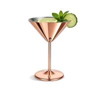 Gurlideo Stainless Steel Martini Glasses, Unbreakable Martini Glasses for Boating, RV, Parties, Rose Gold