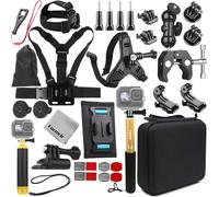 Gurmoir Action Camera Accessory Kit for Gopro Hero 13/12/11/10/9/8/7/6/Go Pro Max 2/DJI Osmo Action 6/5 pro/4/3/Insta 360 X5/X4 and More (DT18)