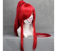 Gurrenlagann-yoko Cosplay Wigs Red Long Straight Chip Ponytail for Female's Halloween Party Anime Costume Wig Perucas