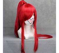 Gurrenlagann-yoko Cosplay Wigs Red Long Straight Chip Ponytail for Female's Halloween Party Anime Costume Wig Perucas KUZZ050A