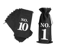 Gurtt 10 pcs Black Blind Tasting Wine Bags Cover Pouch Kit Tasting Sleeve With Numbering 1to10 for Wine, Champagne Bottles