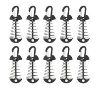 Gurtt 10PCS Fishbone Deck Anchor Pegs with Carabiners, Windproof Aluminium Alloy Tent Stakes with Spring Buckle for Outdoor Camping Hiking (Black)