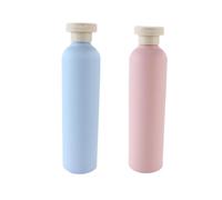 Gurtt 2 Pcs Large 260ml Squeeze Bottles, Refill Bottle,Empty Dispensing Bottles with Disc Top Flip Cap（Pink and Blue）