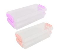 Gurtt 2pcs Clear Pencil Box, Really Useful Pen Storage, Plastic Pencil Case, Stackable Boxes for Home, School and Arts Crafts Storage 20.5 x 8cm