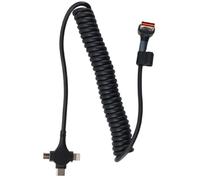 Gurtt 3-in-1 Coiled USB Cable 90 Degree Multi Charging Spring Spiral Multi Power Cord 6A Fast Charging Retractable