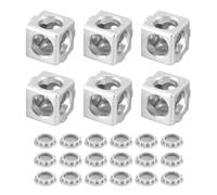 Gurtt 6 Pcs 3-Way Corner Bracket Cube for 6.5mm Slot Aluminum Extrusion Profile 2020 Series 20x20x20mm