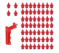 Gurtt 60 Pieces M5x7mm Spikes with Spike Wrench Carbon Steel Spikes for Smooth Running Shoes Long Jumping Hiking Red