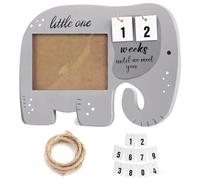 Gurtt Adorable Elephant Ultrasound Picture Frame for Growth Tracking, Wooden Sonogram Picture Frame Countdown Weeks, Pregnancy Announcement Gifts