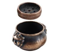 Gurtt Antique Copper Incense Burner with Dual-Handle Design - Burner & Adjustable Metal Holder for Cones/Sticks/Coils