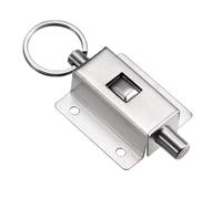 Gurtt Door Barrel Bolt Stainless Steel Ring-Pull Spring Loaded Auto Sliding Latch for Shed Doors Gates and Outhouse Doors