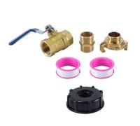 Gurtt IBC Ball Valve with Quick Coupling 16126, 3/4 Inch, S60 x 6, Brass, Sytem Geka