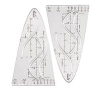 Gurtt Pack of 2 Parabolic Stencil Maths, Stencil Unit Parabola with Cosine, Parabola Ruler for Aids for Study and Work, Curve Template