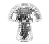 Gurtt Silver Disco Mushroom Decor - Mirror Disco Ball Decoration for Home, Stage Props, Christmas
