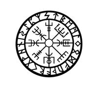 Gurtt Viking Decorative Black Metal Art Mythology Runes Wall Sculptures Nordic Minimalist for Living Room Bedroom Home Wall Decoration - 28 cm