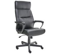 Beliani Executive Chair GURU Faux Leather Black, Black