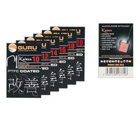 Guru Kaizen Barbless Eyed PTFE Coated Hooks: 18