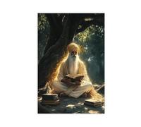 Guru Nanak Art Print_ Spiritual Sikh Scene Under Banyan Tree Canvas Poster Wall Art Decor Print Picture Paintings for Living Room Bedroom Decoration 12x18inch(30x45cm)