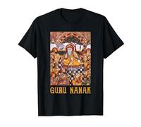 Guru Nanak Founder of Sikhism Sikh Gurus T-Shirt, Men, Black, 6X-Large