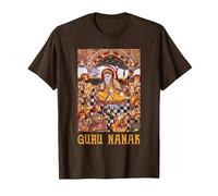 Guru Nanak Founder of Sikhism Sikh Gurus T-Shirt, Men, Brown, X-Large