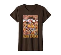 Guru Nanak Founder of Sikhism Sikh Gurus T-Shirt, Women, Brown, Medium