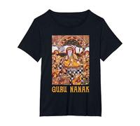 Guru Nanak Founder of Sikhism Sikh Gurus T-Shirt, Women's Plus, Black, 6X