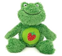 GURU Pet: Soft Scents - Frog - Strawberry-Scented 11" Plush Dog Toy, Durable Double Fabric, Sensory Play Squeak & Crinkle, Soft Green Animal Character