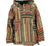 Guru-Shop Goa Hoodie, Stonewash Patchwork Baja Hoodie- mustard Hoodie multicolour XL