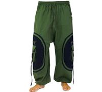 Guru-Shop Goa Yoga Cloth Trousers olive black S-M