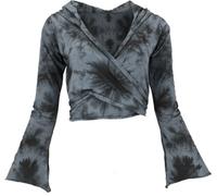 Guru-Shop Wrap-style Top Long-sleeved Top grey S