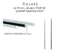 Guru Zero 400 Match Carp Generic Power Kit | 4.7mm 2.4m | Pole Fishing Top 2 Section | Fits A-Class, N-Gauge Pro, Aventus Poles | Strong and Rigid Zero400 Carbon | Internal PTFE Bush | Code GAC024