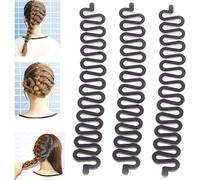 GuruEmbellish 3PCS Fashion French Hair Styling Clip Stick Bun Maker Braid Tool Hair Accessories Twist Plait Hair Braiding Tool (Black), Hair Accessories For Women and Girls