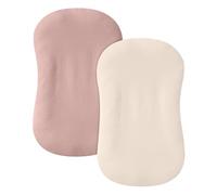 guruixu 2 Pack Muslin Baby Lounger Cover, 100% Cotton Infant Lounger Cover for Baby Boys and Girls (Dusty Pink,Cream)