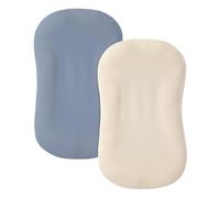 guruixu Muslin Baby Lounger Cover 2 Pack, 100% Cotton Infant Lounger Cover, Soft & Breathable Replacement Slipcover, Compatible with Snuggle Me Newborn Lounger (Tradewinds,Cream)