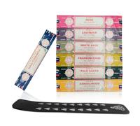 Guruji Divinity Incense holder bundled with Satya Sai baba Incense Gift Set Nag Champa, White Sage, Lavender, Rose, Palo Santo, Frankincense, Sandalwood 15gms