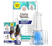 GuruNanda Advanced Water Flosser 2.0 with UV Mode & Concentrated Mouthwash Duo - Fresh Breath & Thorough Plaque Removal for a Brighter Smile